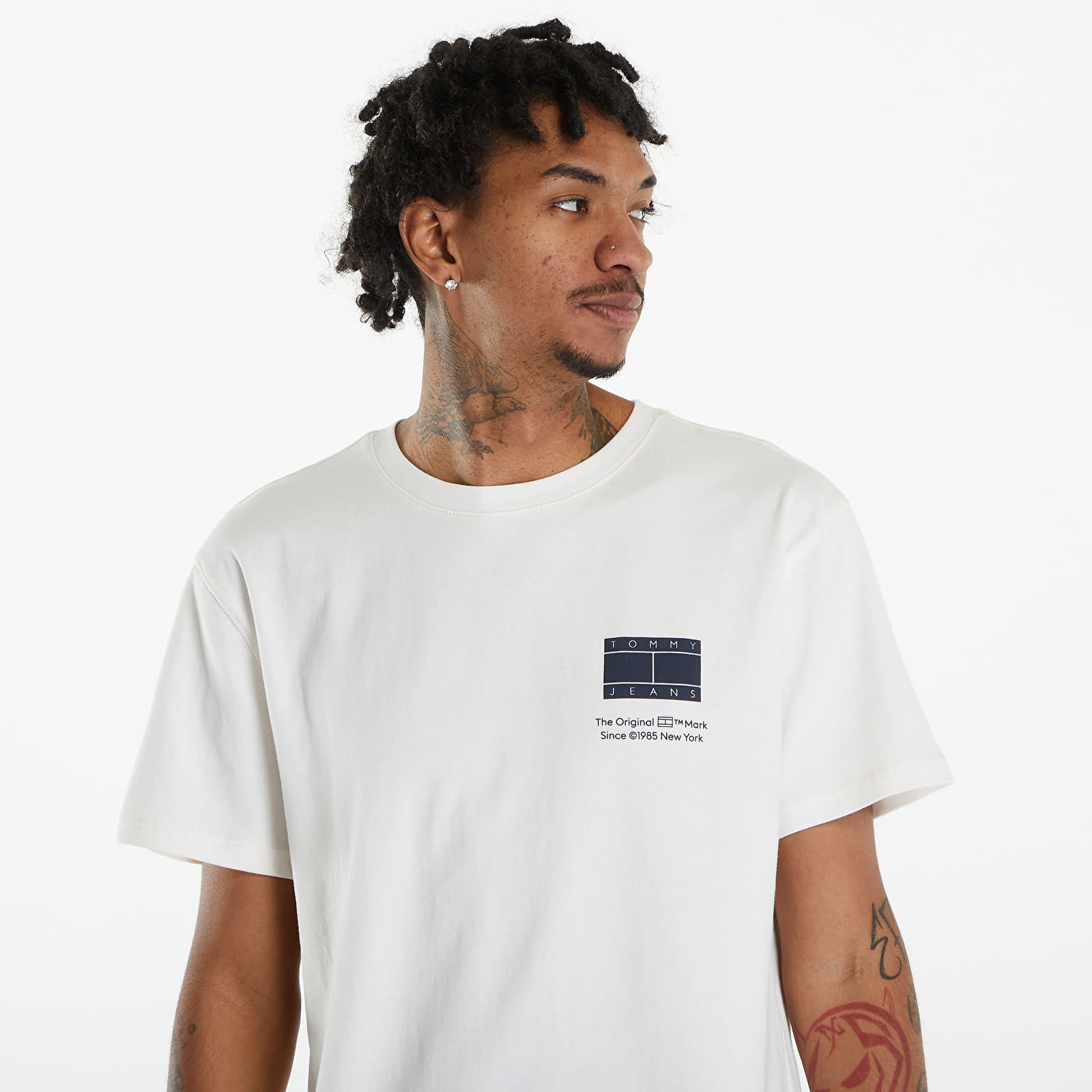 Camisetas Tommy Jeans Printed Flag Logo T-Shirt Ancient White
