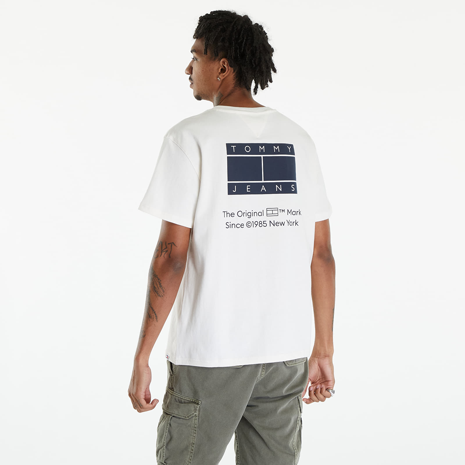 Camisetas Tommy Jeans Printed Flag Logo T-Shirt Ancient White