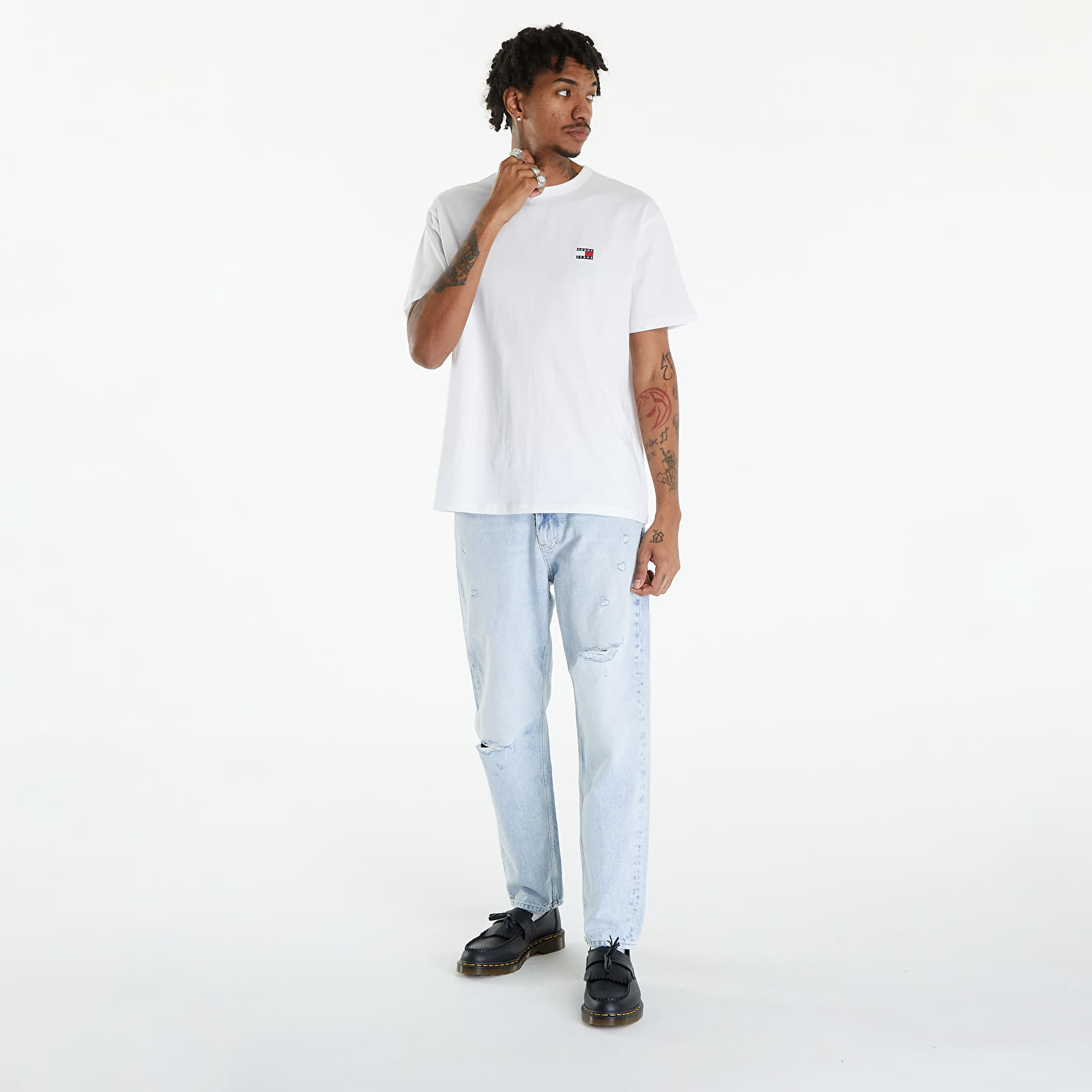 Koszulki Tommy Jeans Regular Badge Tee White