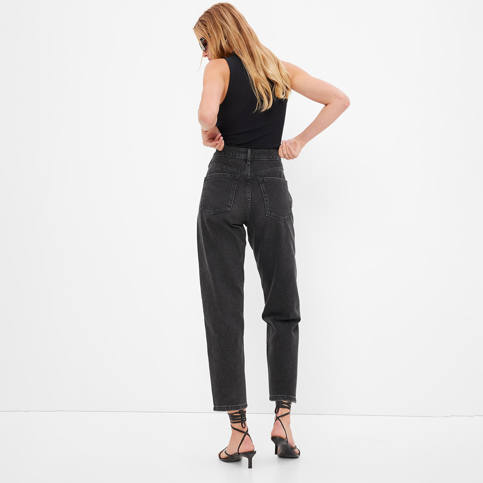 Pants GAP Denim Pants Barrel - High Rise Washed Black