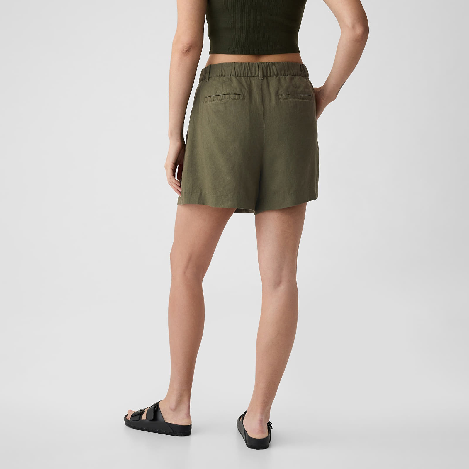 Shorts GAP 4 Inch Linen Short Olive Night