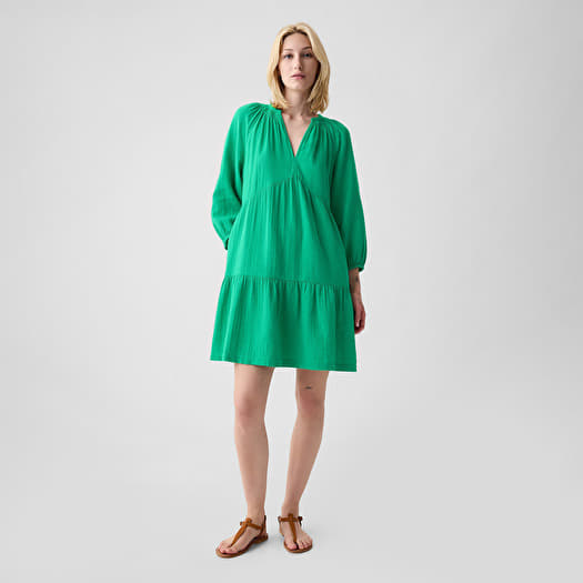 GAP Longsleeve Gauze Mini Dress Simply Green 17-5936 | Queens GAP Longsleeve Gauze Mini Dress Simply Green 17-5936 | Queens