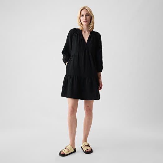 Φορέματα GAP Longsleeve Gauze Mini Dress Black