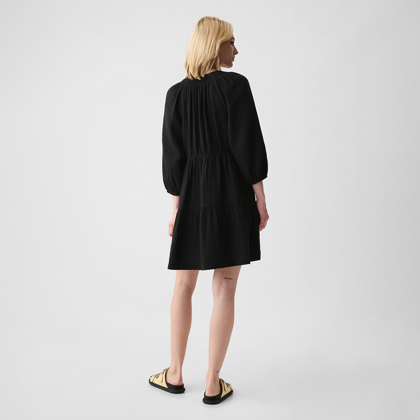 Dresses GAP Longsleeve Gauze Mini Dress Black