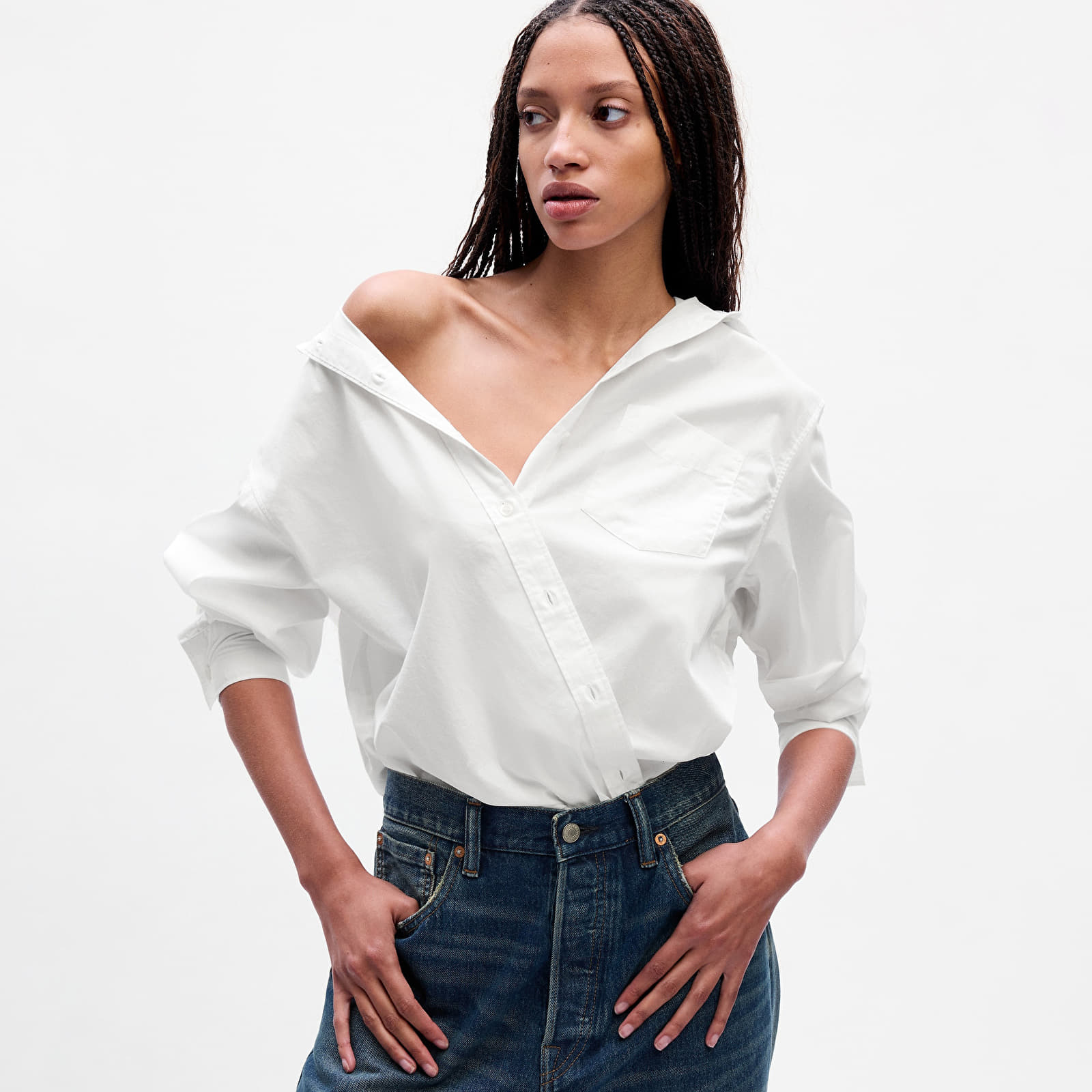 Hemden GAP The Big Shirt Optic White