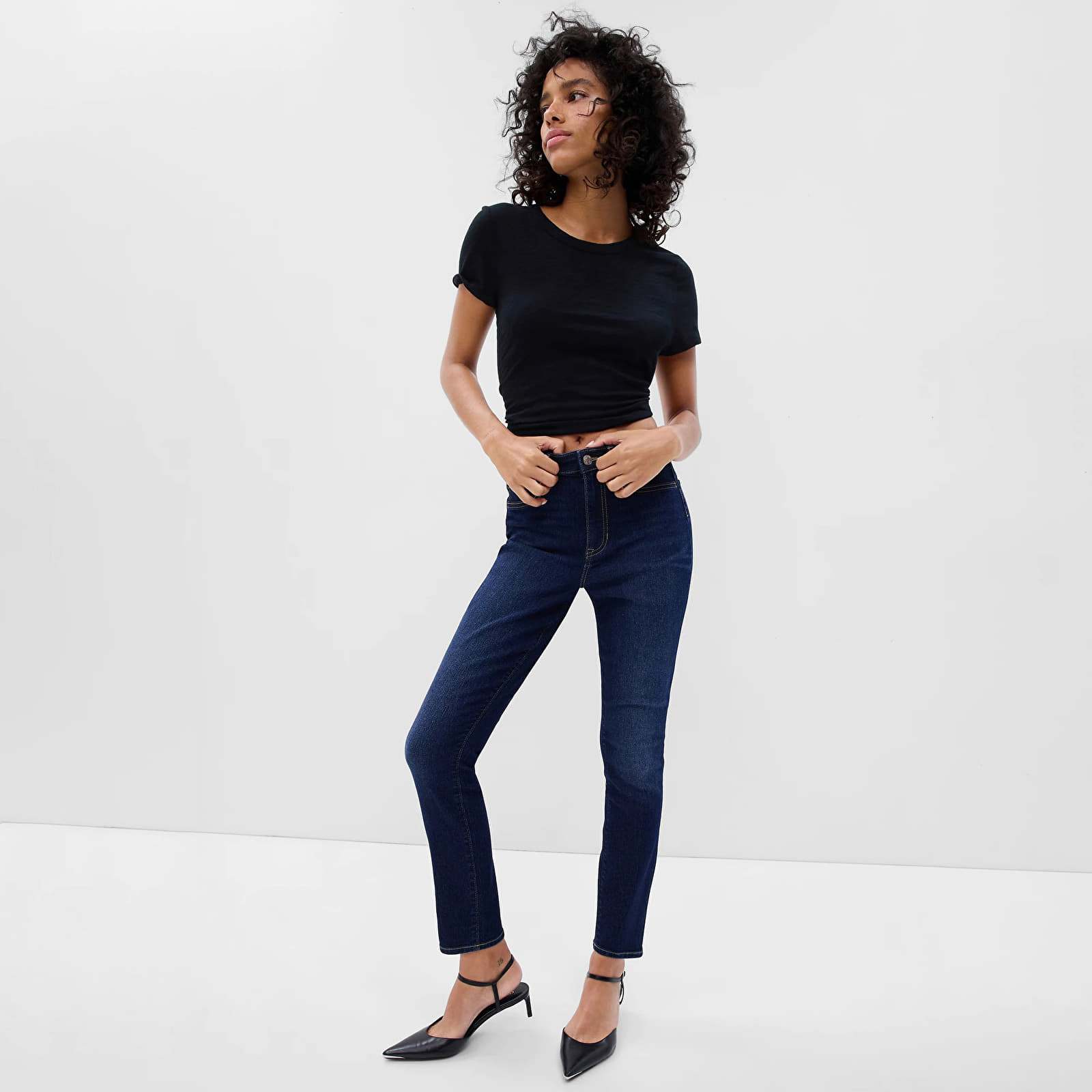 Hlače GAP Denim Pants Jegging - High Rise Dark Moon