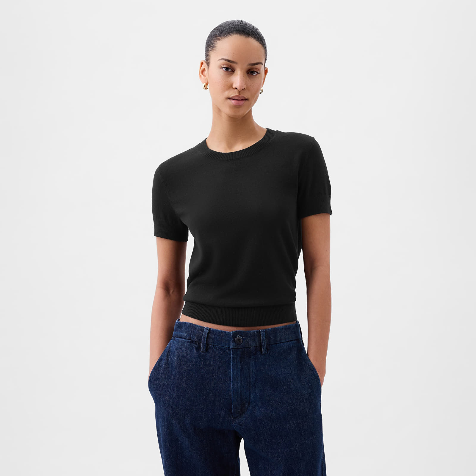 T-Shirts GAP Shortsleeve Cashsoft Baby Tee Black