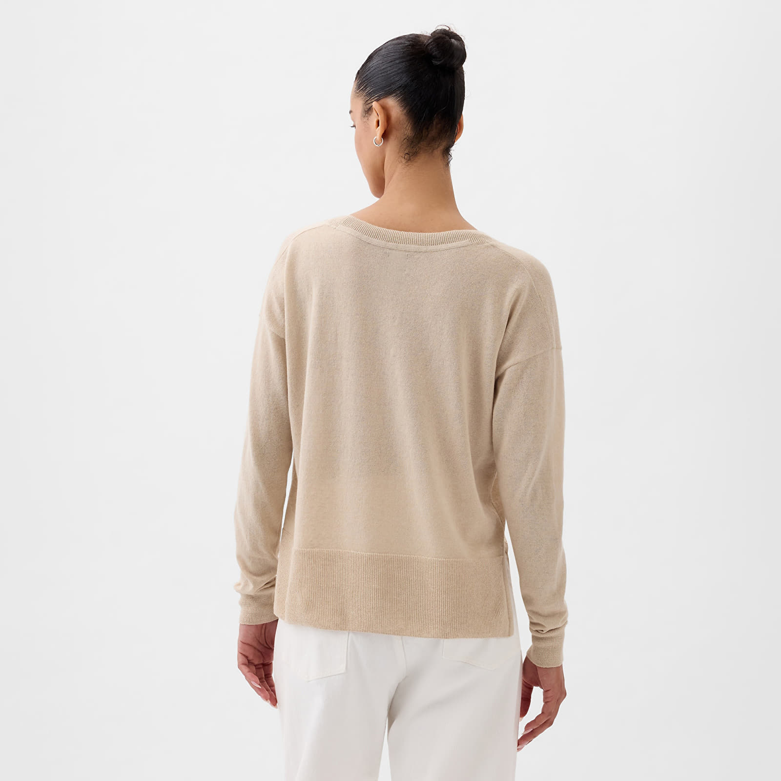 Hoodies and sweatshirts  GAP Longsleeve Linen Split Hem Pullover Sweater Bedrock 291