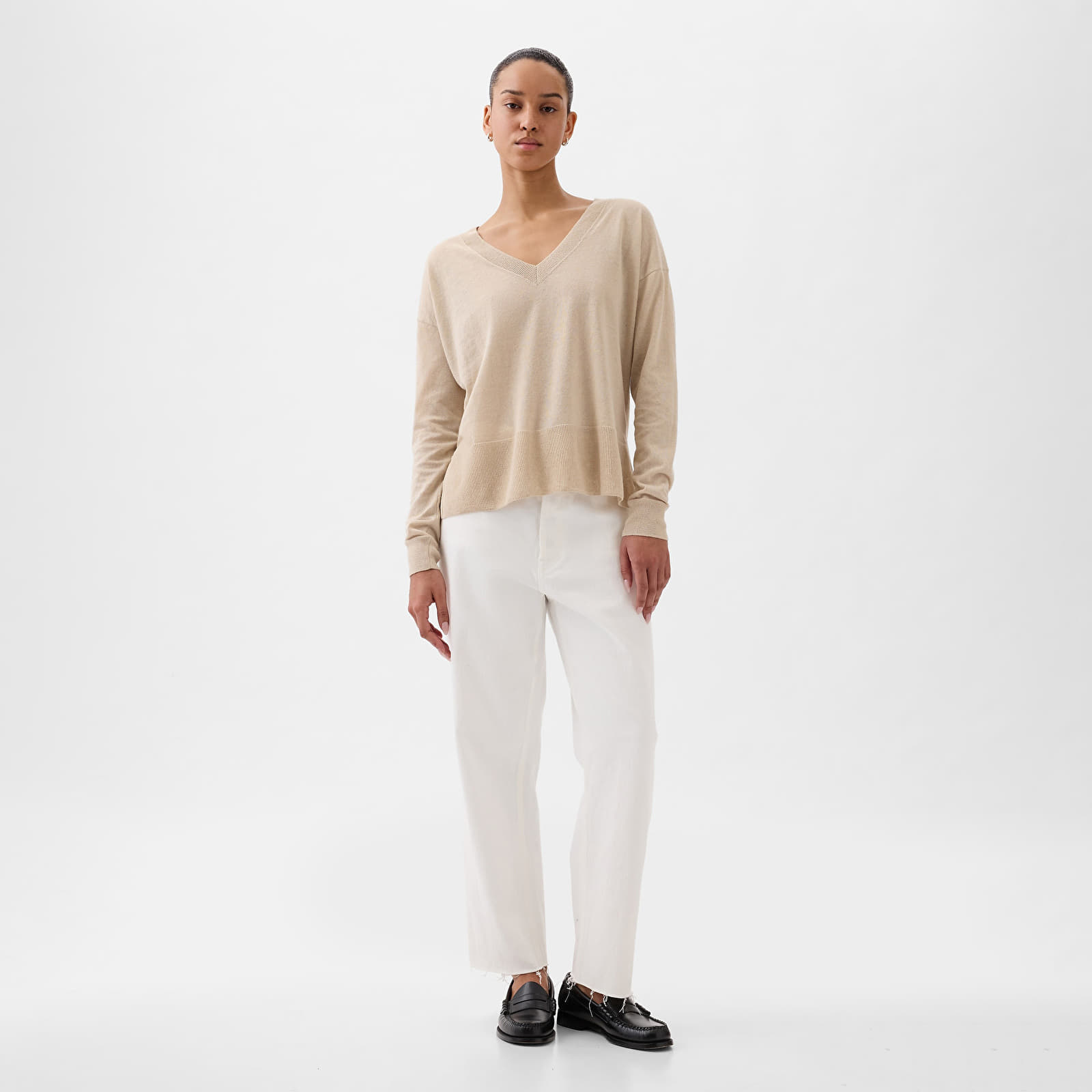 Hoodies and sweatshirts  GAP Longsleeve Linen Split Hem Pullover Sweater Bedrock 291