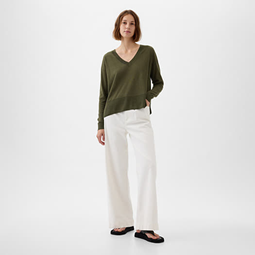 Sweatshirt GAP Longsleeve Linen Split Hem Pullover Sweater