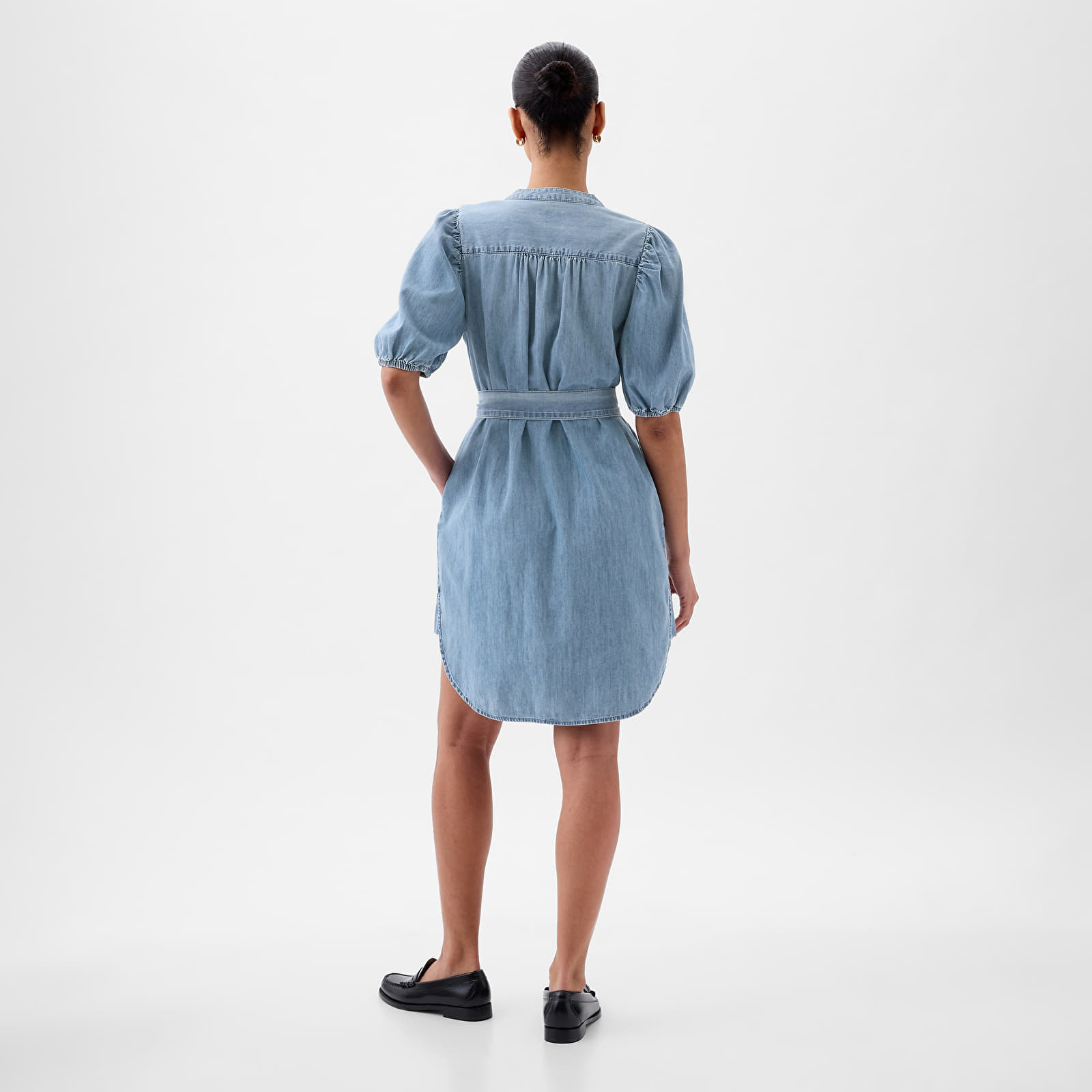 gap denim shirt dress Denim Tie-Waist Midi Shirtdress