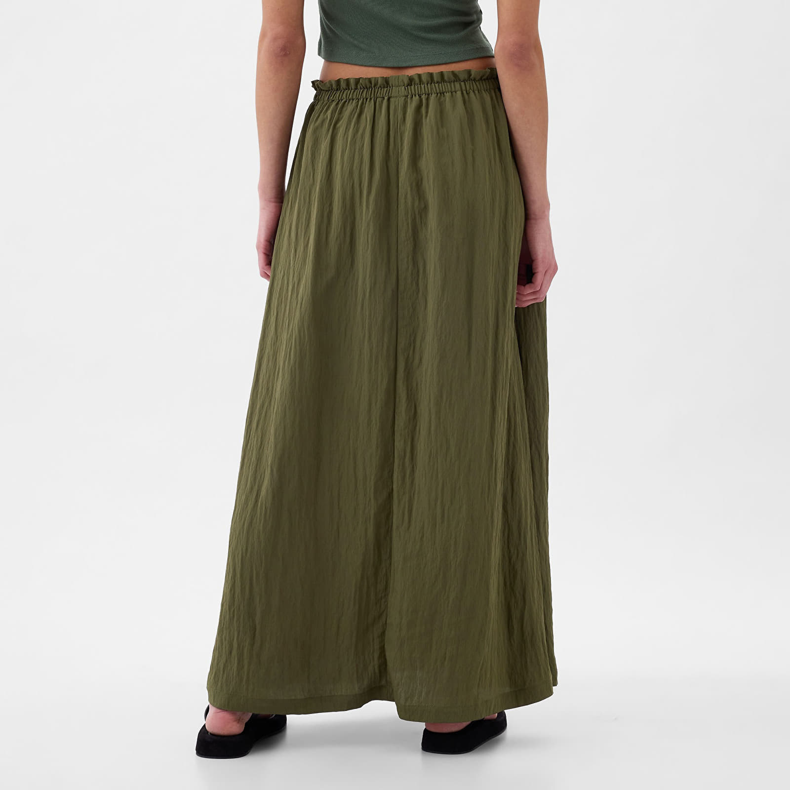 Skirts GAP Paperbag Pull On Maxi Skirt Ripe Olive Queens