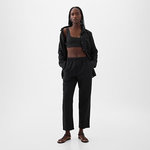 GAP Linen Half E Waist Pull On Pants Black