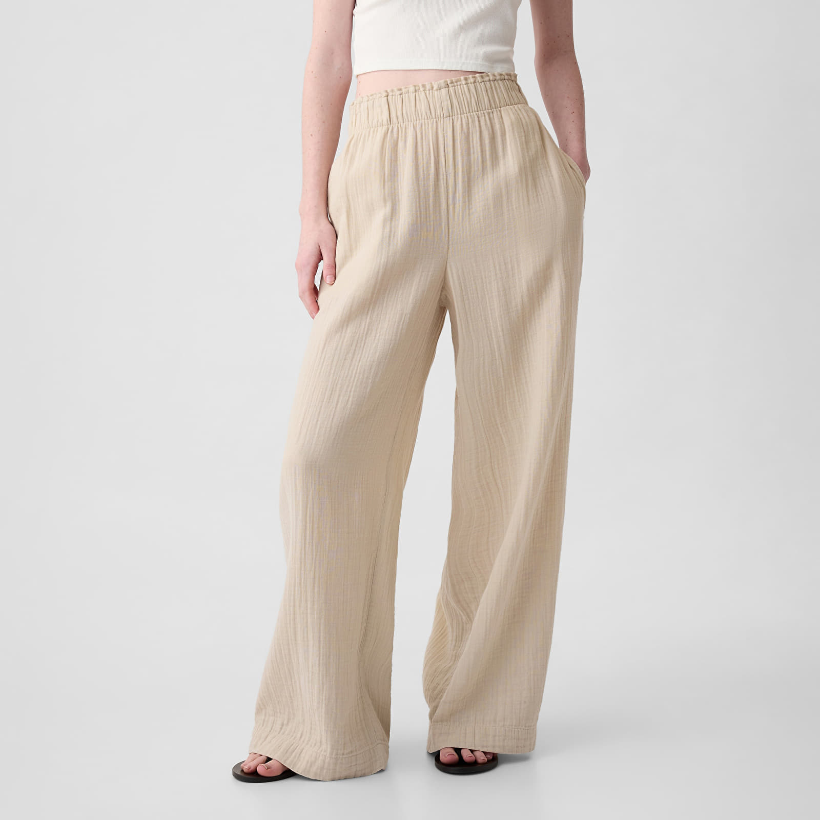 Pantaloni GAP Gauze Wide Leg Pants Bedrock 291 - 1 | YEO