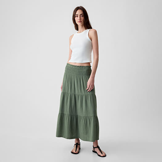 Skirts GAP Pull On Gauze Maxi Skirt Laurel Wreath Green 17-6 Queens