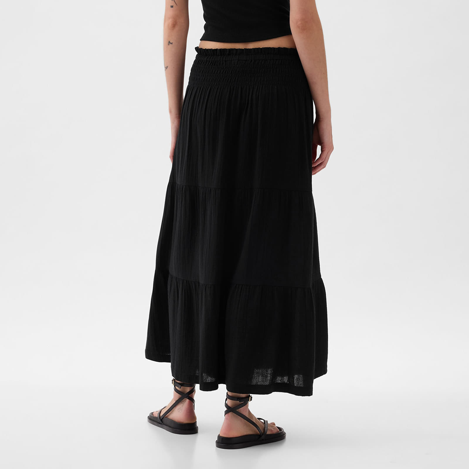 Faldas GAP Pull On Gauze Maxi Skirt Black