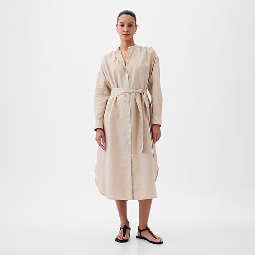 GAP Longsleeve Linen Maxi Dress Bedrock 291