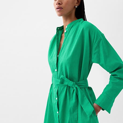 GAP Longsleeve Linen Maxi Dress Simply Green 17-5936 | Queens GAP Longsleeve Linen Maxi Dress Simply Green 17-5936 | Queens