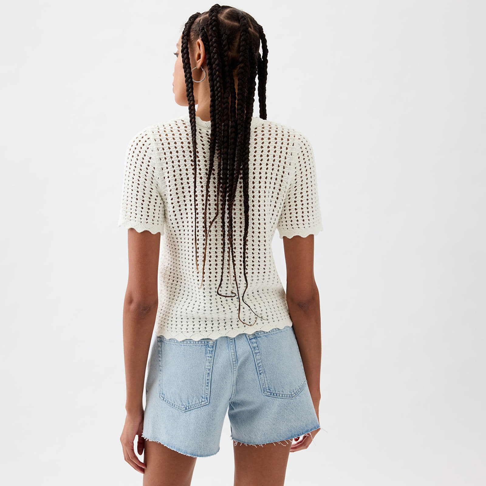 T-shirts GAP Shortsleeve Crochet Tee New Off White