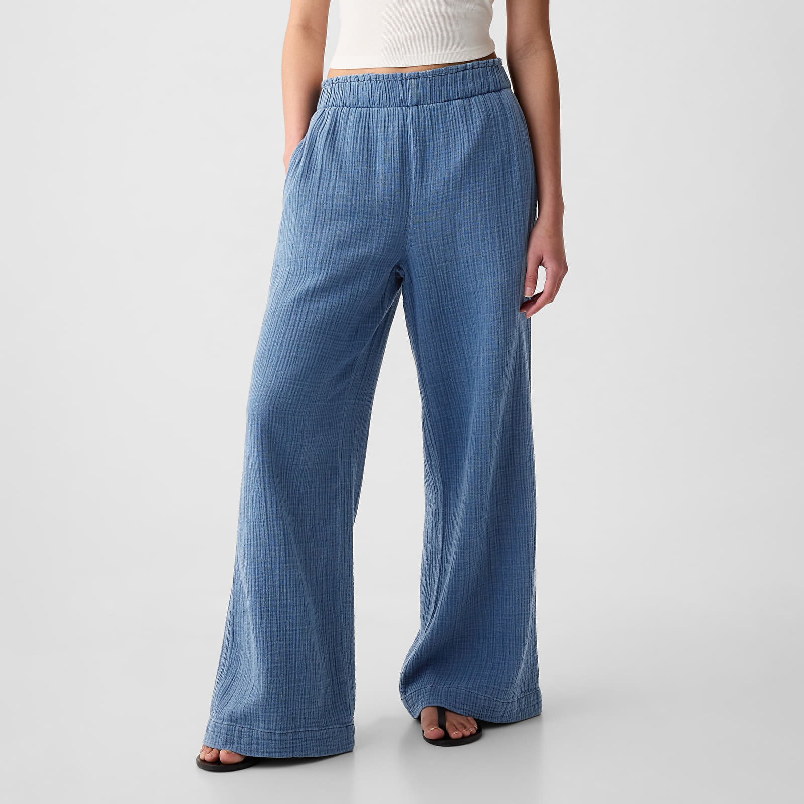 Jeans and trousers GAP Gauze Wide Leg Pants Blue Denim Wash