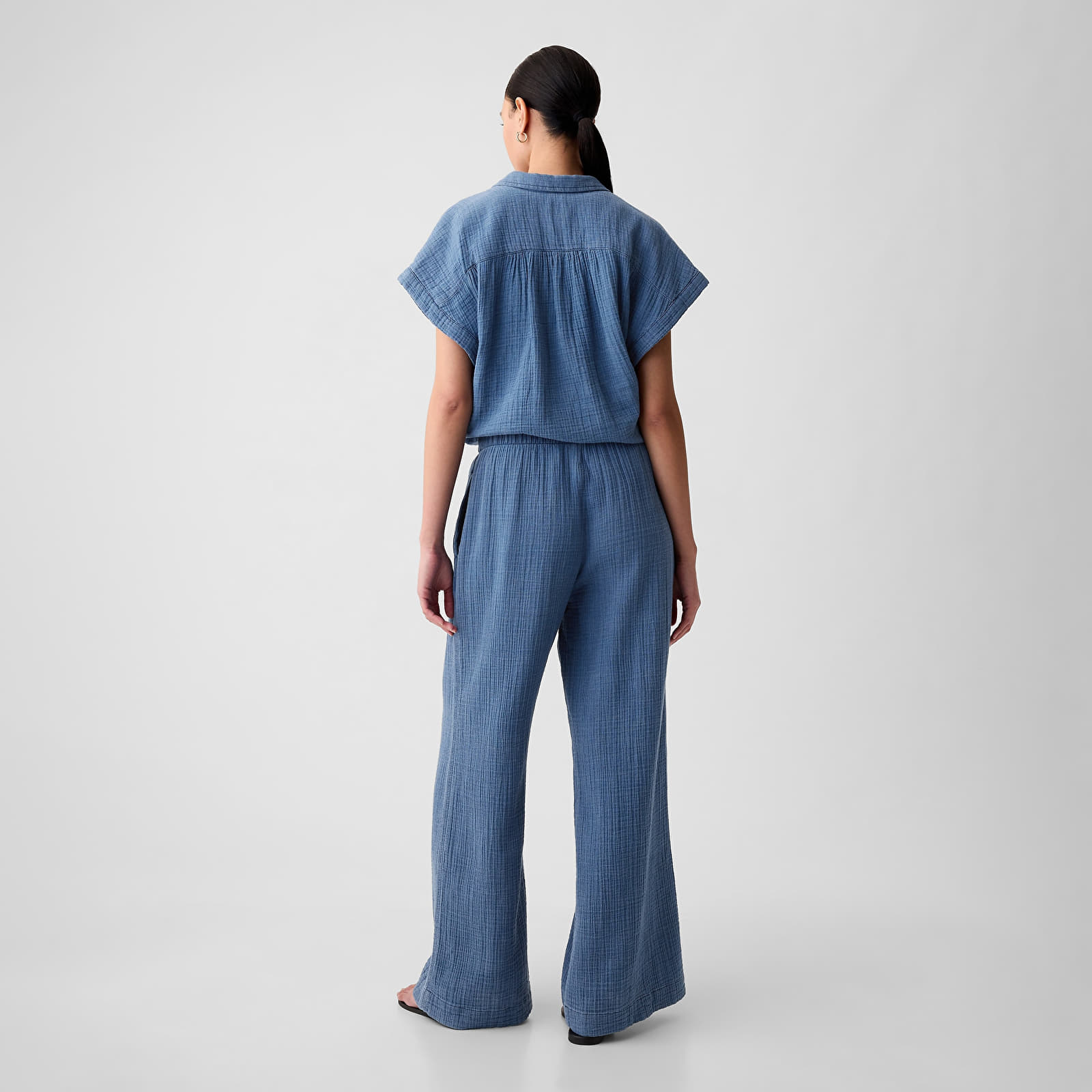 Jeans and trousers GAP Gauze Wide Leg Pants Blue Denim Wash