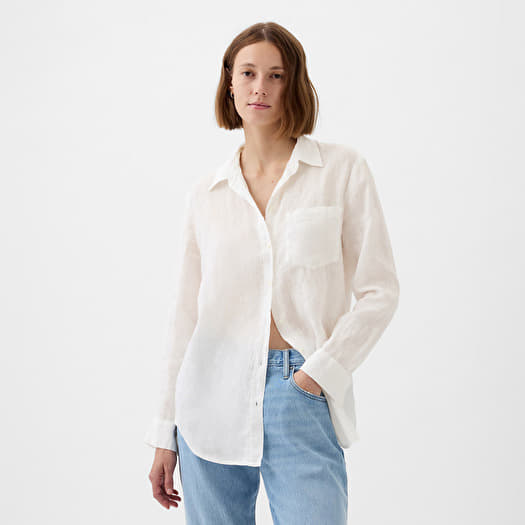 Overhemden GAP Linen Boyfriend Shirt New Off White Queens