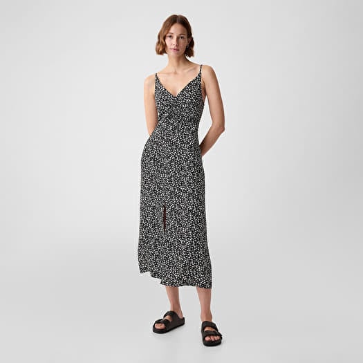 Φορέματα GAP Strappy Back Maxi Slip Dress Black Ditsy Floral