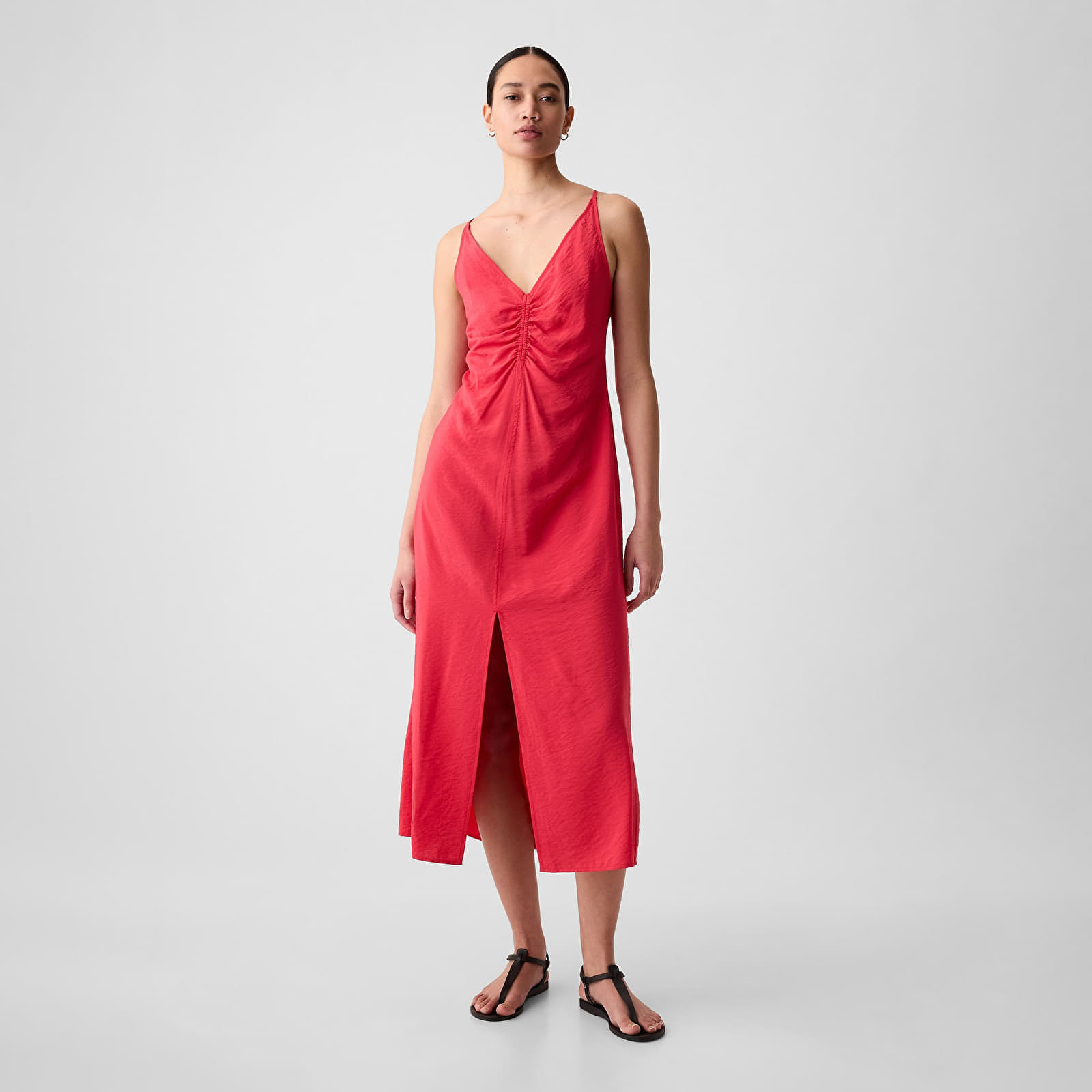 Jurk GAP Strappy Back Maxi Slip Dress Slipper Red L