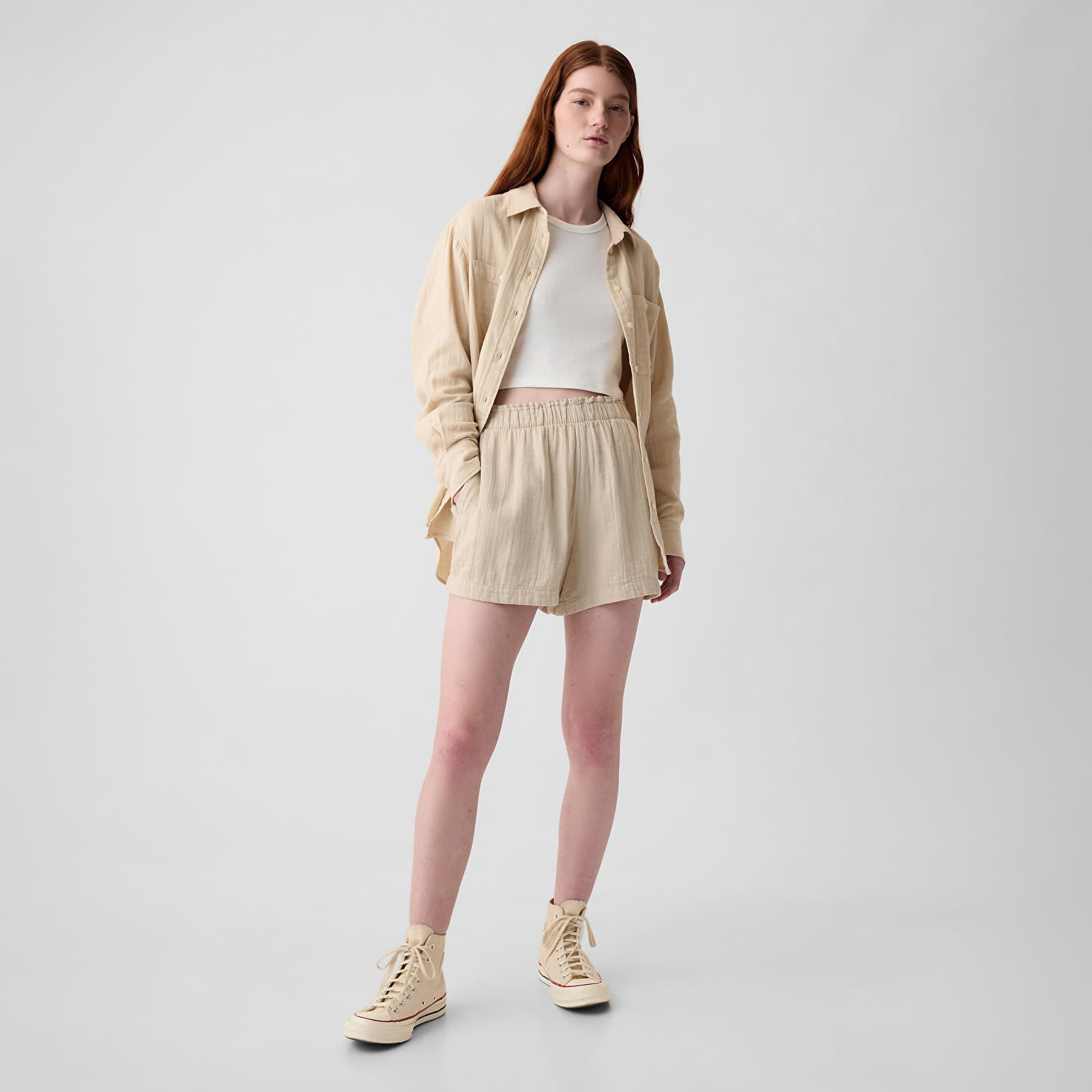 Shorts GAP Crinkle Gauze Pull On Shorts Bedrock 291