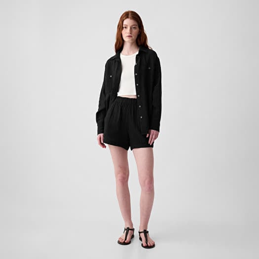Szorty GAP Crinkle Gauze Pull On Shorts Black