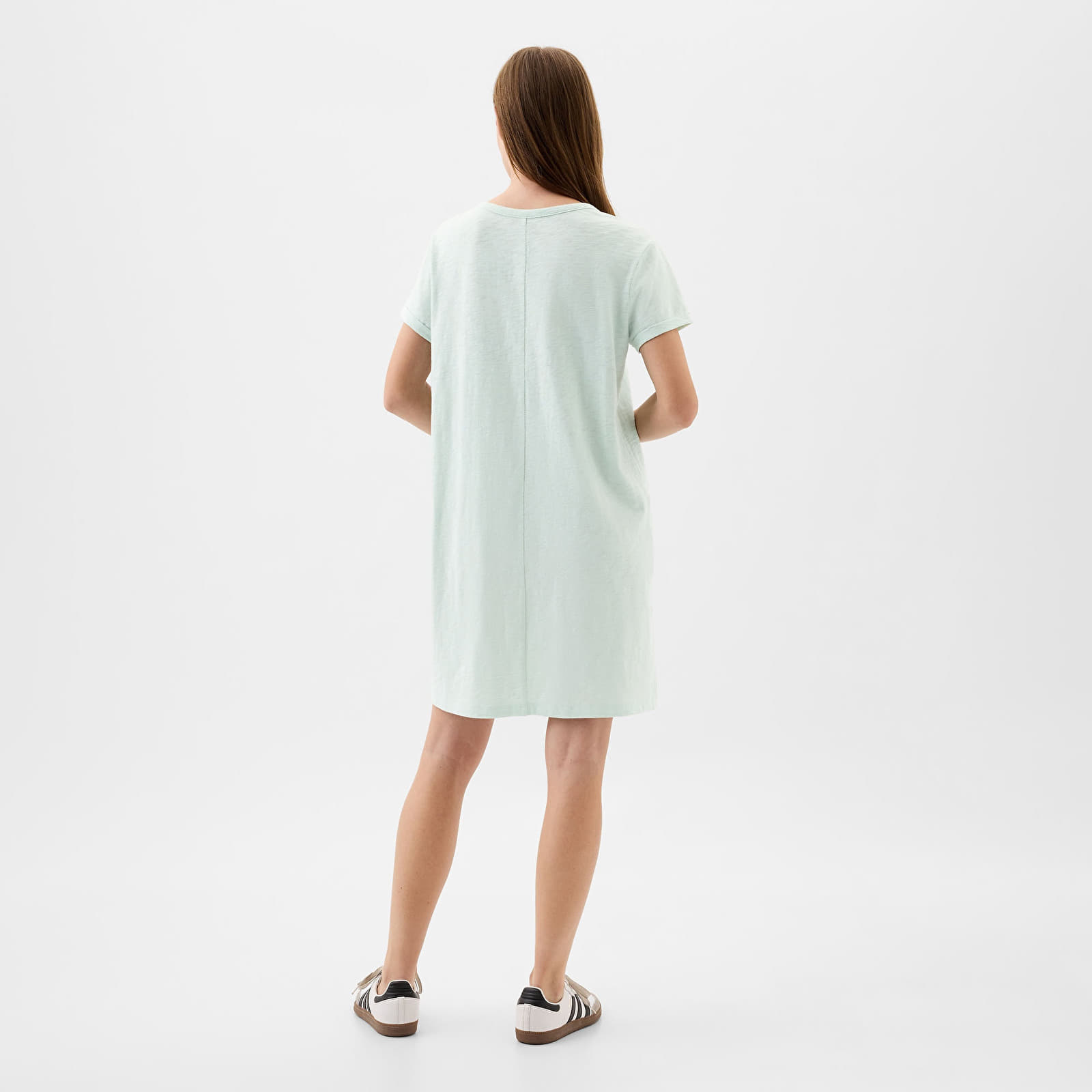 Šaty GAP Logo Dress Soft Mint Green Shine