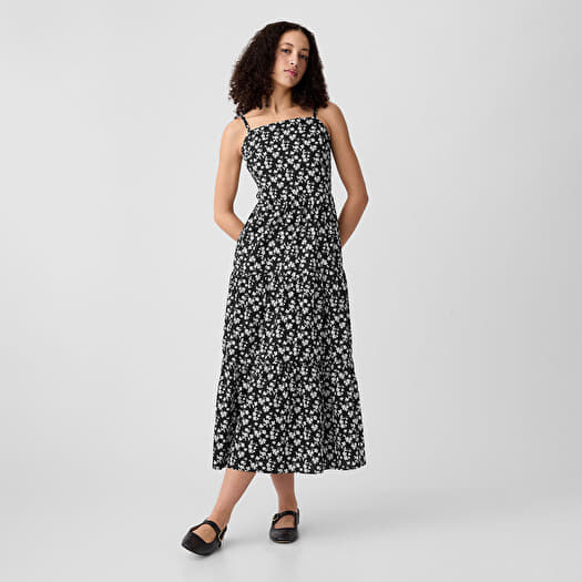 GAP Tiered Maxi Dress Black Floral | Queens