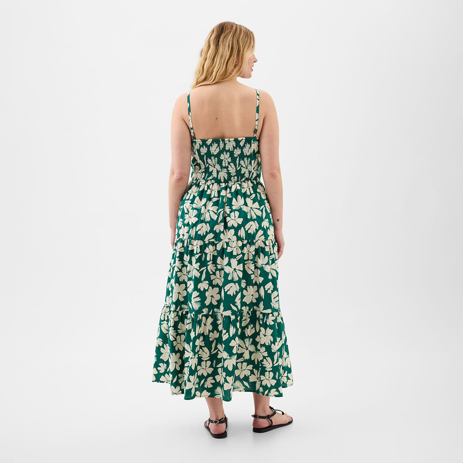 Dresses GAP Tiered Maxi Dress Green Floral
