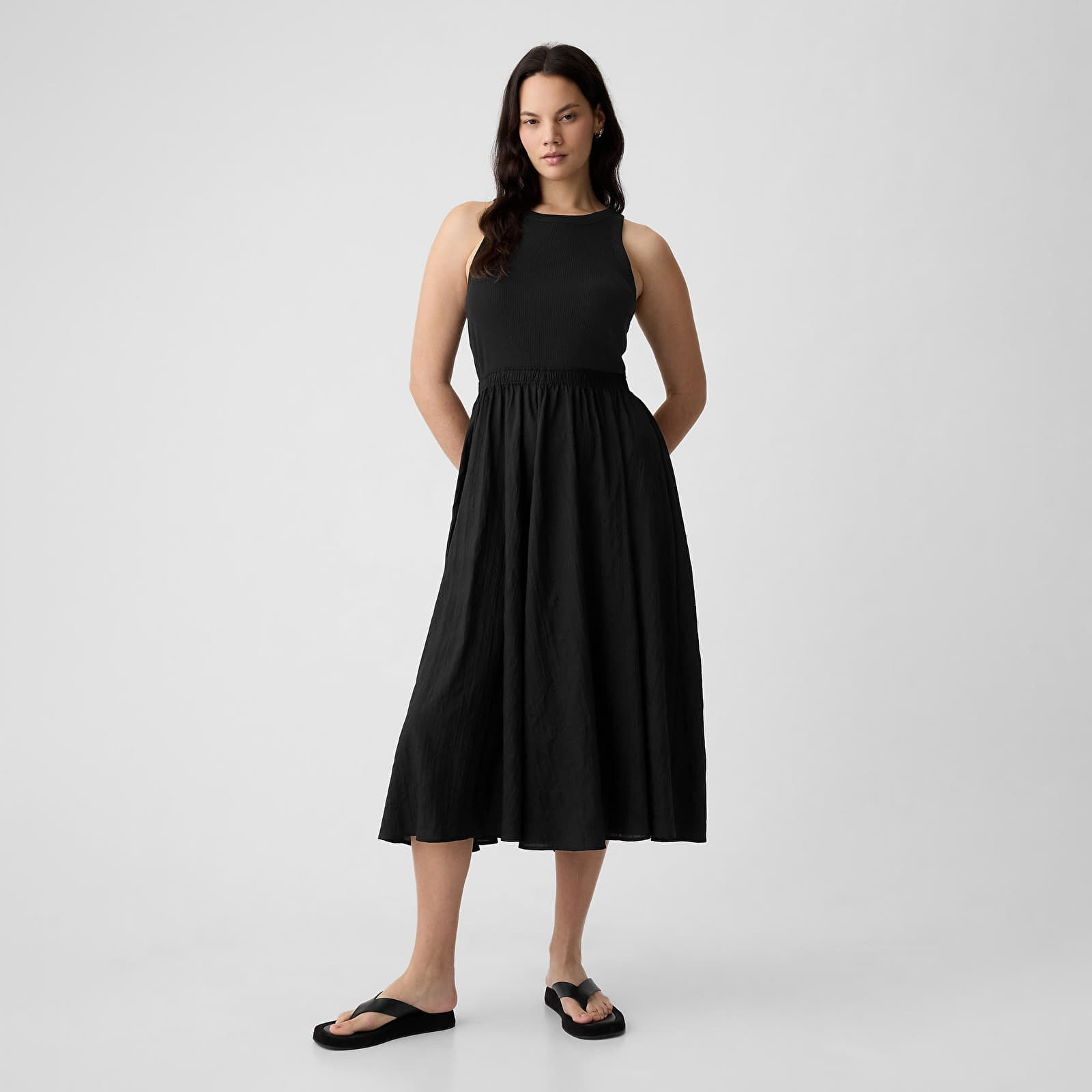 Dresses GAP Ribbed Crinkle Dress Black