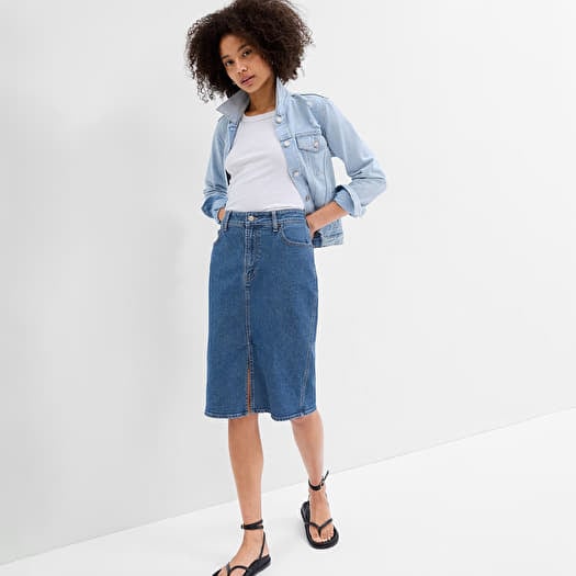 Sukně GAP Denim Midi Skirt Medium Indigo 14