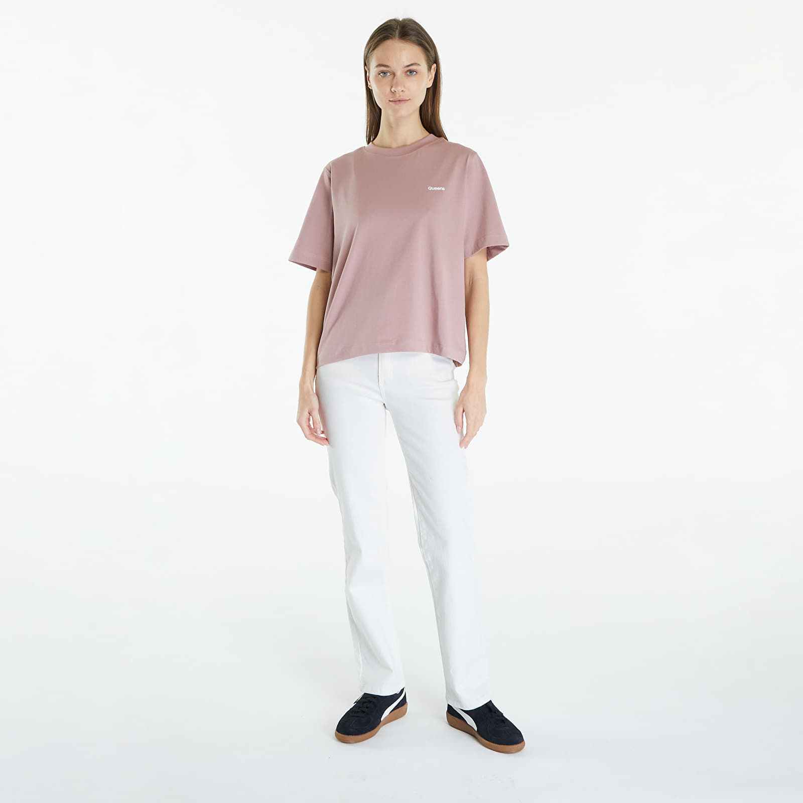 T-Shirts Queens Women's Essential T-Shirt With Contrast Print Pink