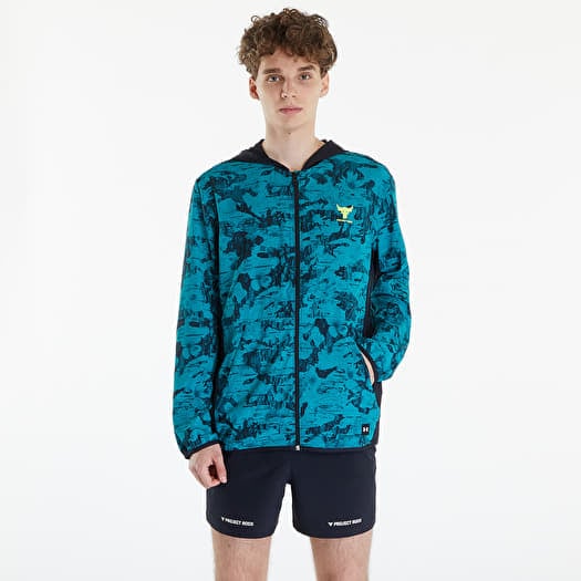 Jachetă Under Armour Project Rock Iso Tide Hybrid Jacket Hydro Teal/ Black/ High-Vis Yellow