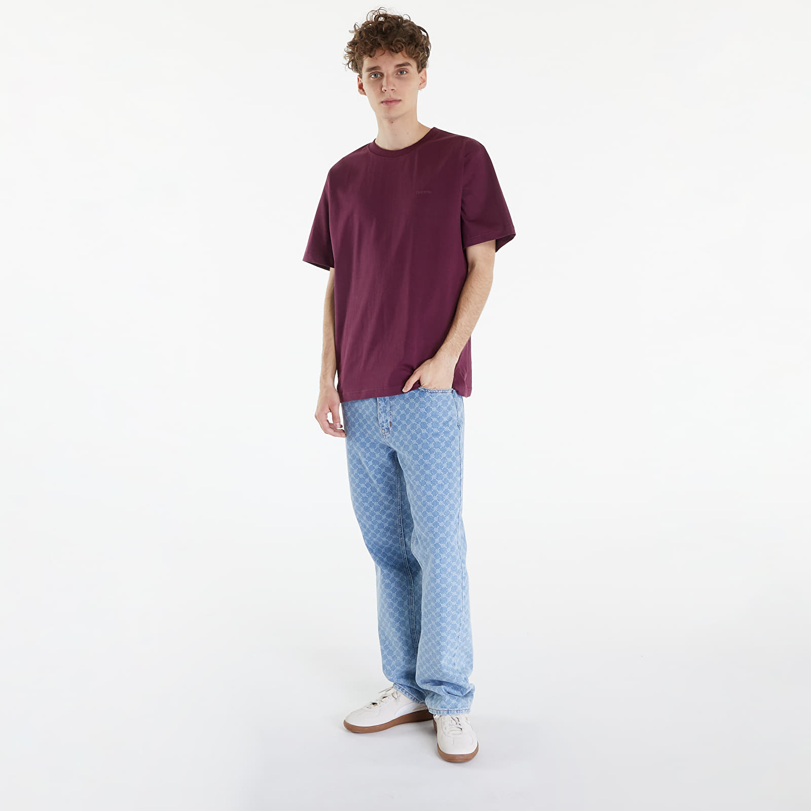 T-shirts Queens Men's Essential T-Shirt With Tonal Print Bordeaux