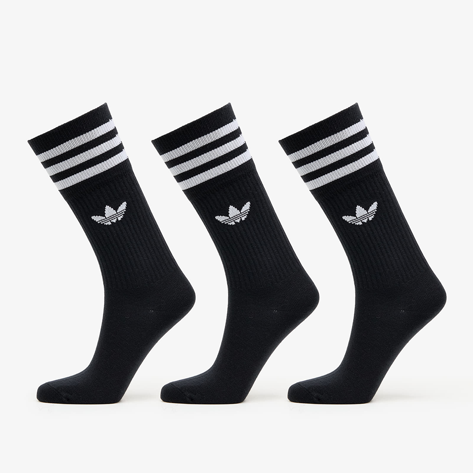 Socken adidas Solid Crew Sock 3 Pack Black White Queens