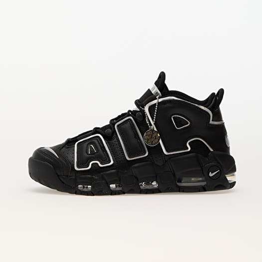 Black and white nike uptempo hot sale