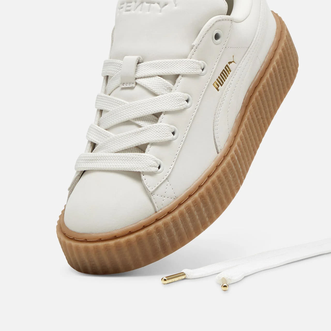 Chaussures et baskets homme Fenty x Puma Creeper Phatty Nubuck Warm White-Puma Gold-Gum