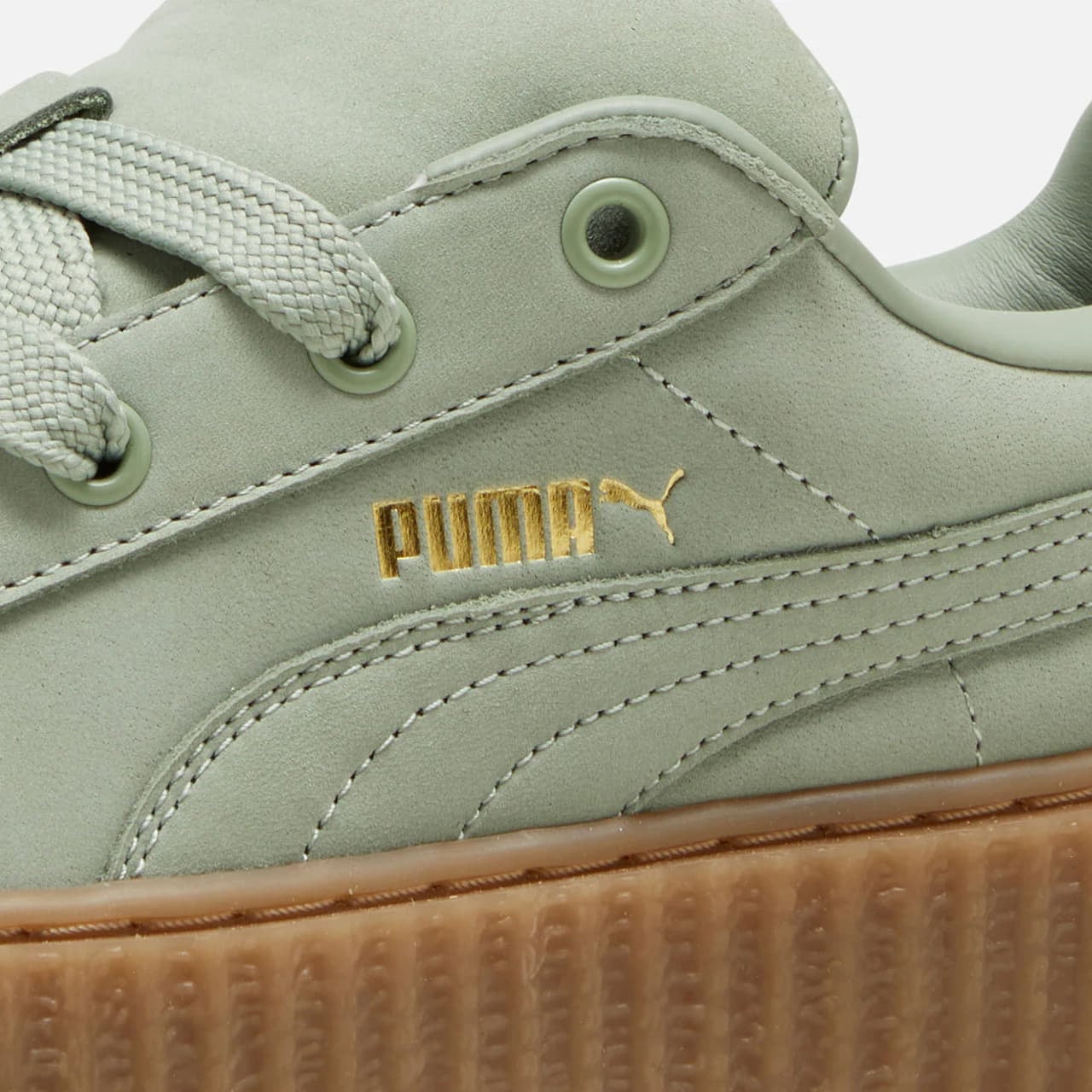 Turnschuhe und Schuhe für Männer Fenty x Puma Creeper Phatty Nubuck Green Fog-Puma Gold-Gum