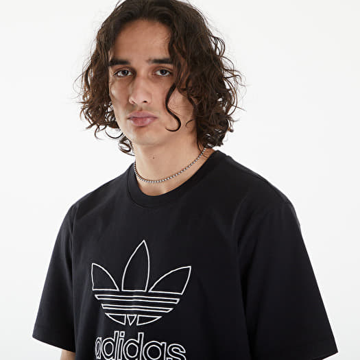 Adidas trefoil tee black sales