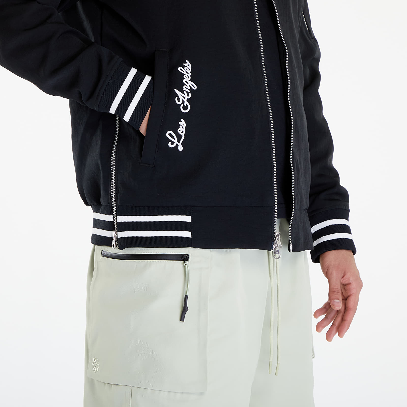 Jackets Nike Men's AC Bomber Jacket Los Angeles Dodgers Black/ Black/ White