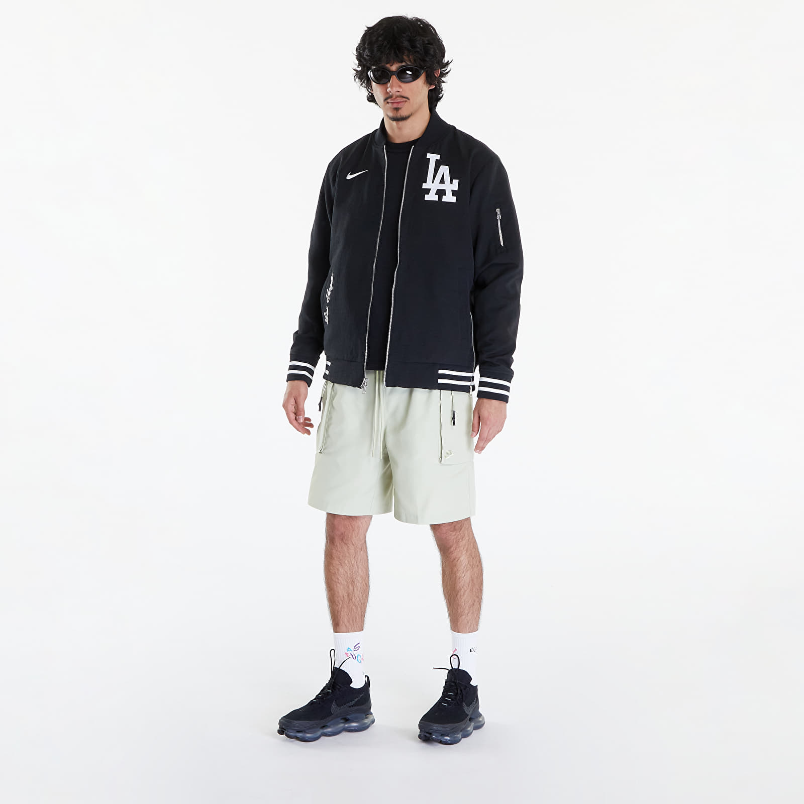 Jackets Nike Men's AC Bomber Jacket Los Angeles Dodgers Black/ Black/ White