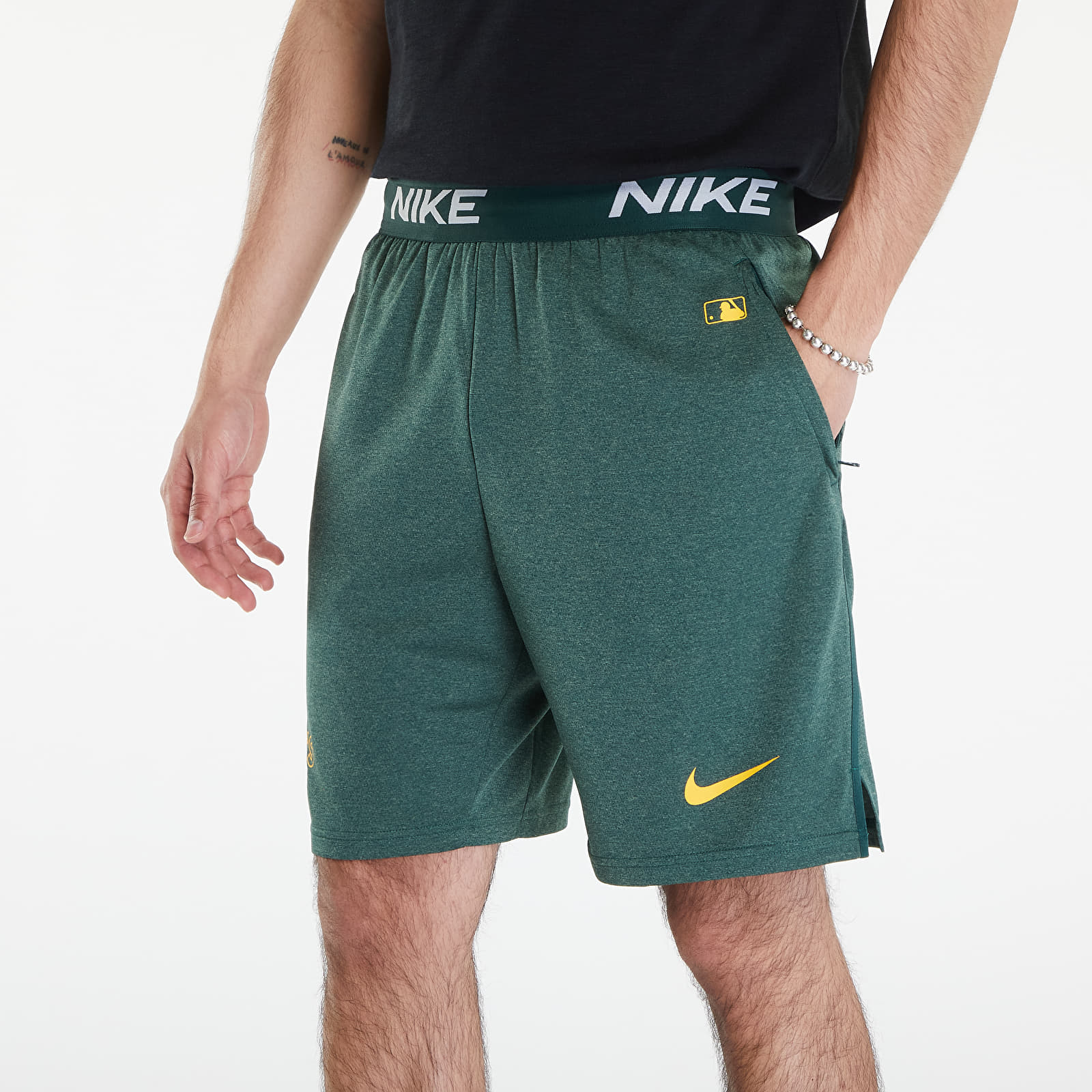 Shorts Nike Men's AC DF Short Knit Oakland Athletics Pro Green/ Pro Green