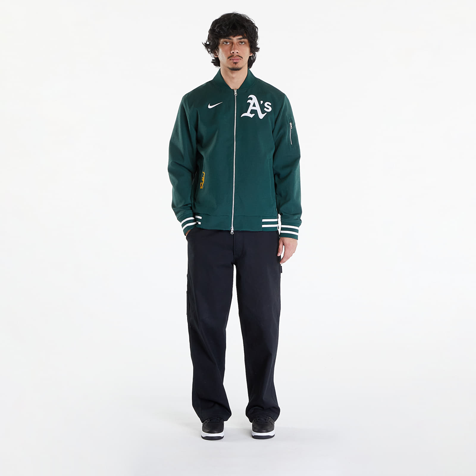 Bomber jackets Nike Men's AC Bomber Jacket Oakland Athletics Pro Green/ Pro Green/ White