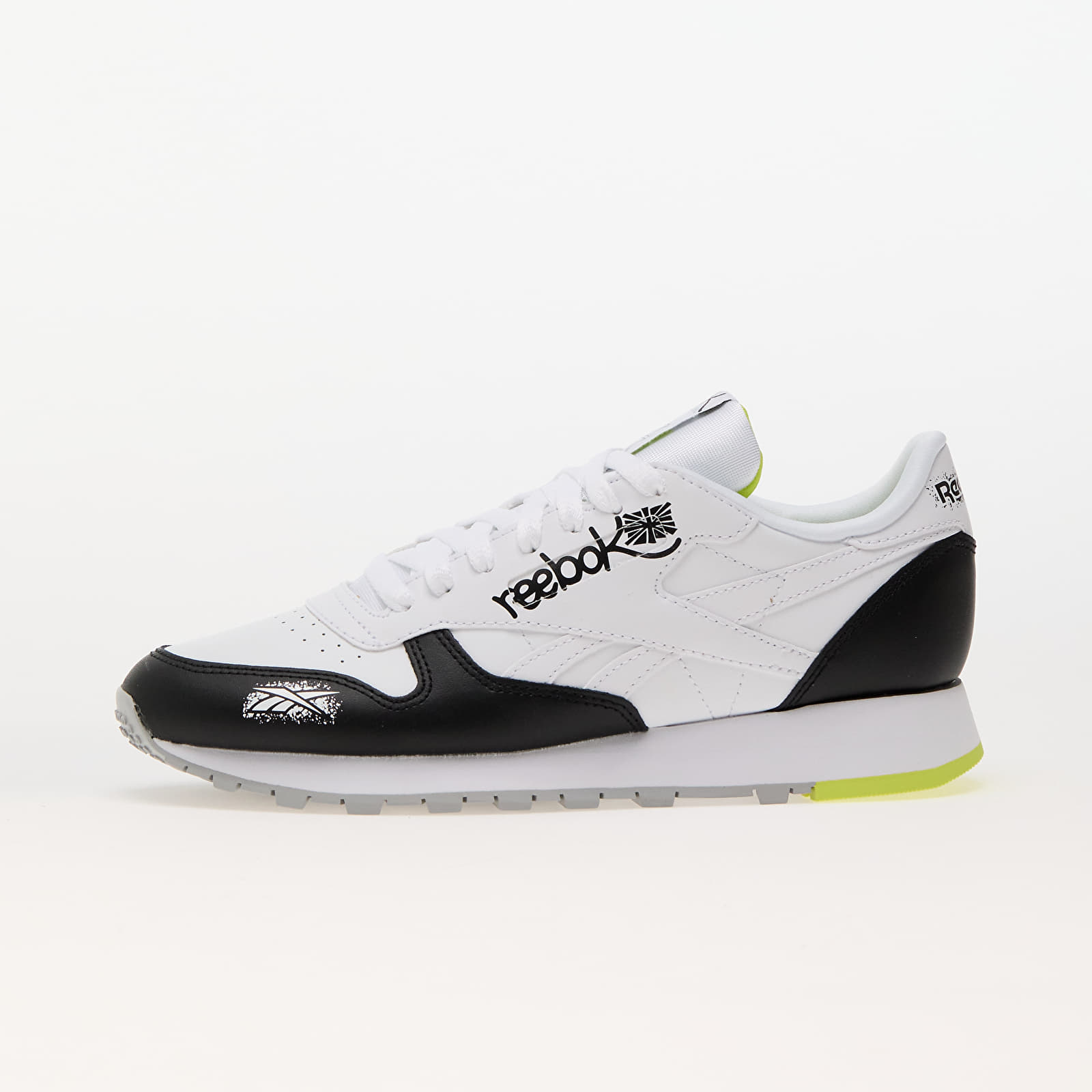 Men's sneakers and shoes Reebok Classic Leather Core Black/ Ftw White/ Acid Yellow