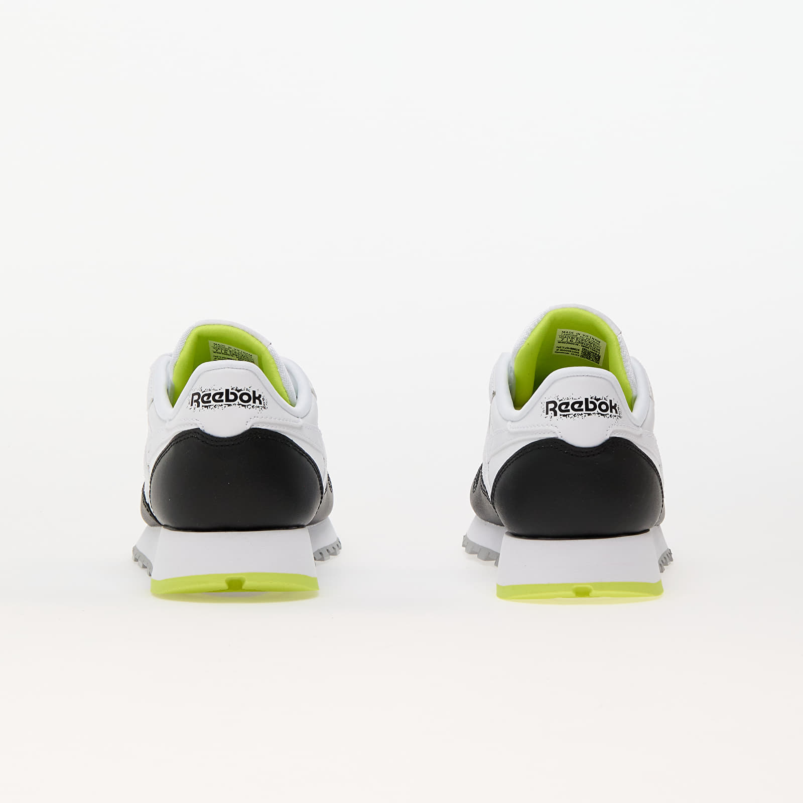 Men s sneakers and shoes Reebok Classic Leather Core Black Ftw White Acid Yellow Queens