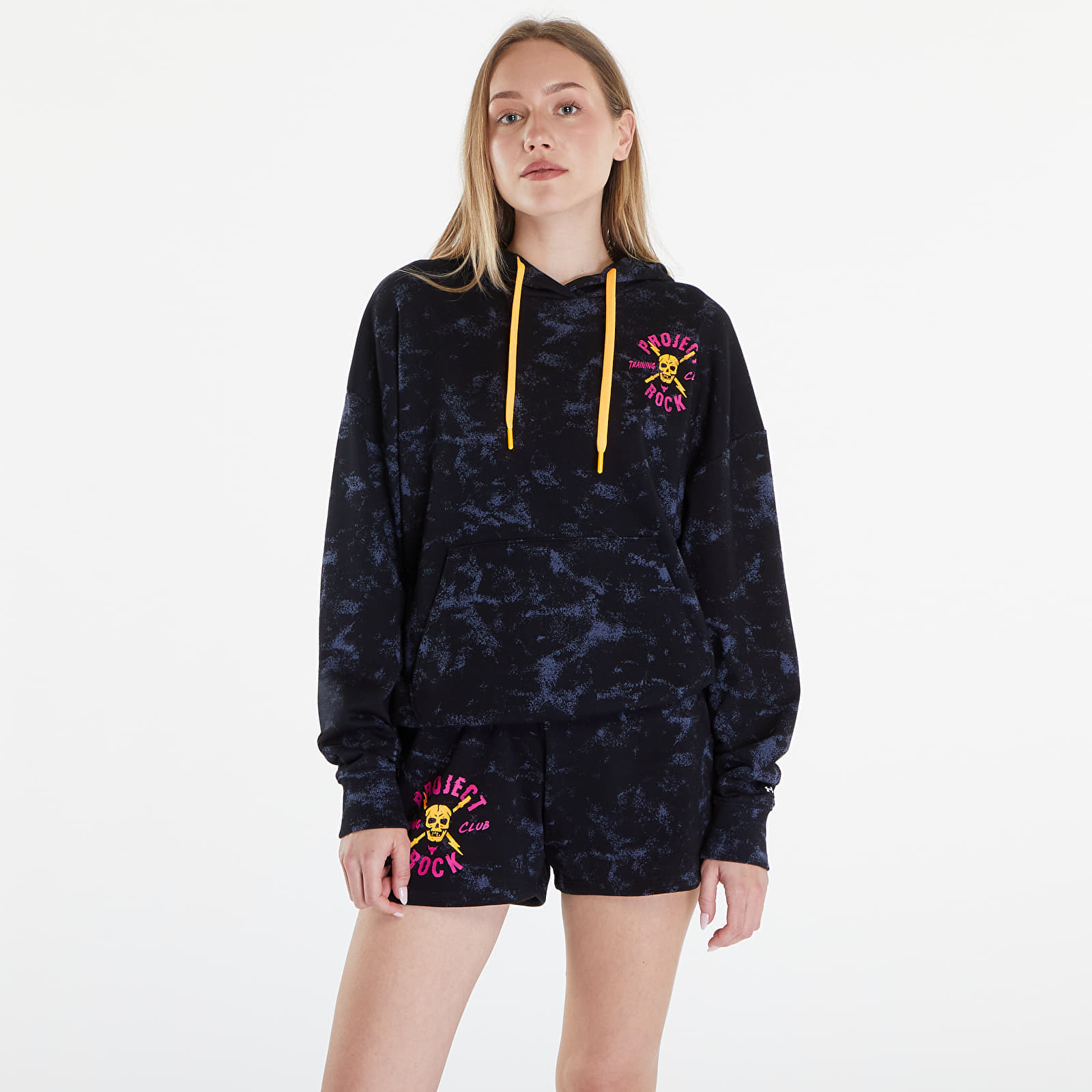 Φούτερ Under Armour Project Rock W Underground Terry Hoodie Black/ Nova Orange/ Black S